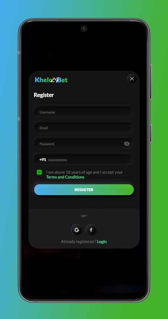 Register form khelo24bet casino